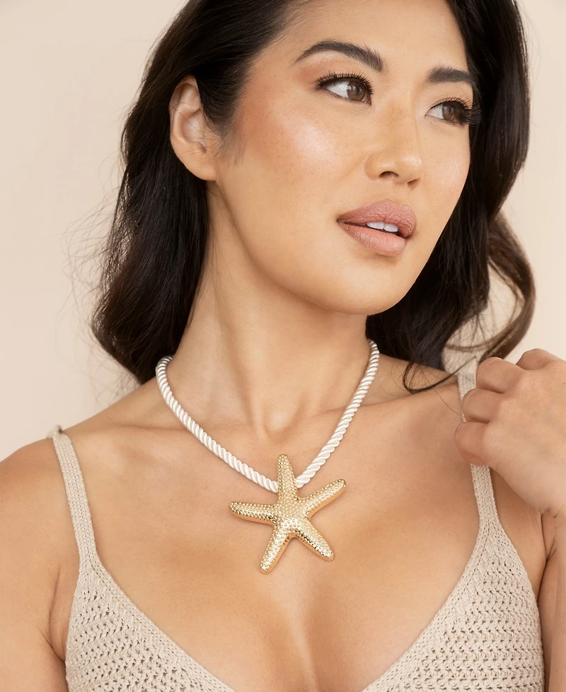 Ettika Silk Cord Starfish Pendant Necklace