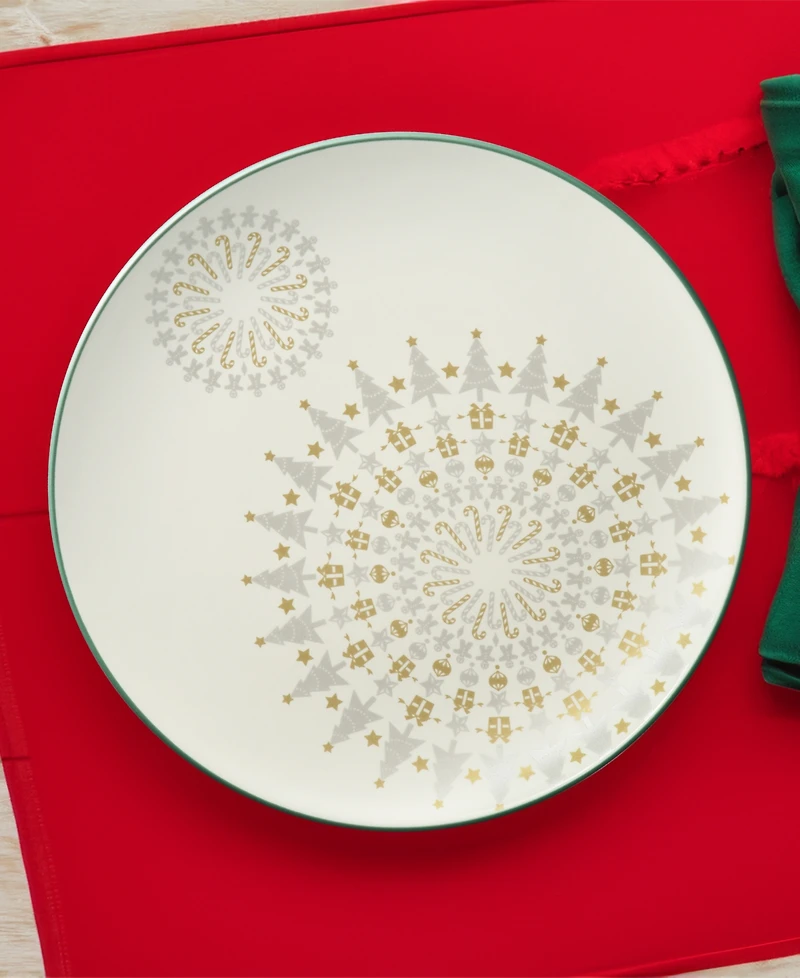 Noritake Dinnerware Set of 4 Colorwave Spruce Holiday Plates