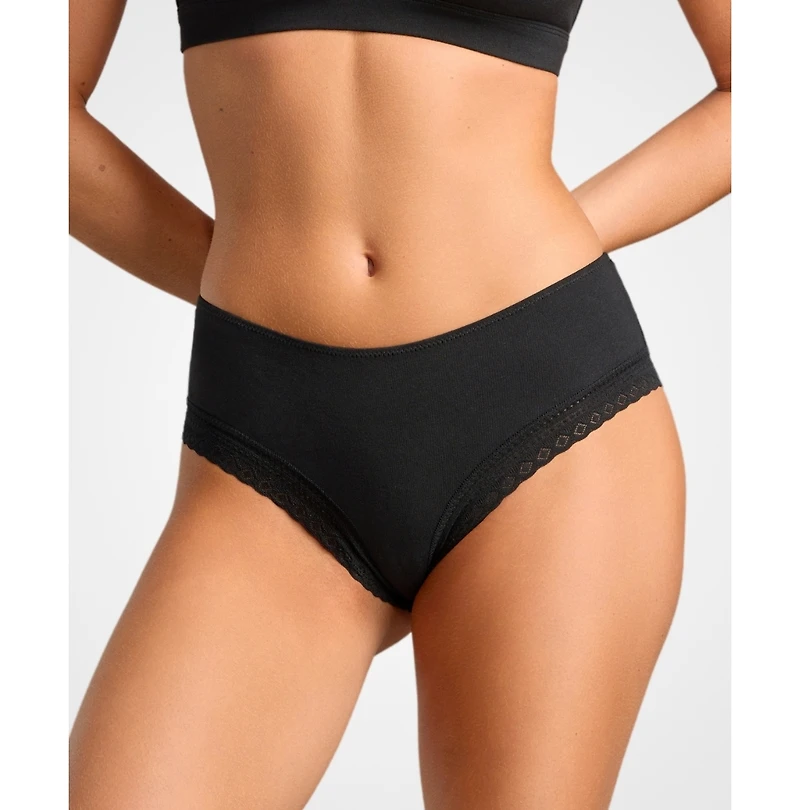 Siella Women's Organic Cotton Lace Cheeky