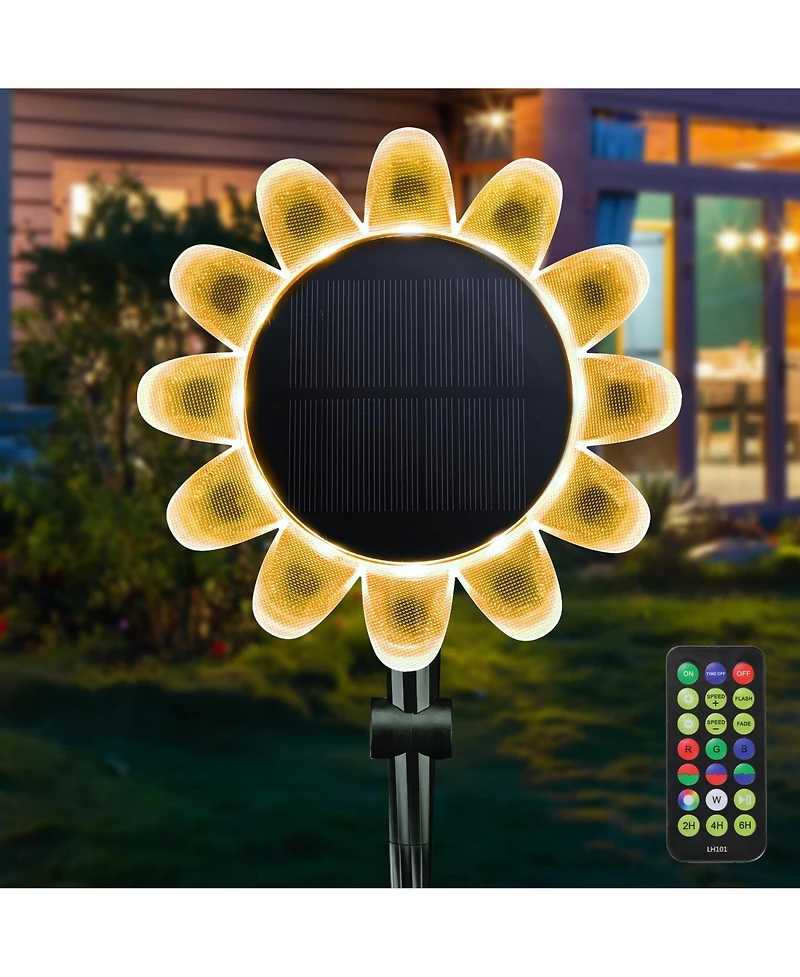 Solar Sunflower Led Light Outdoor Garden Waterproof Floating Amphibious Lamp
