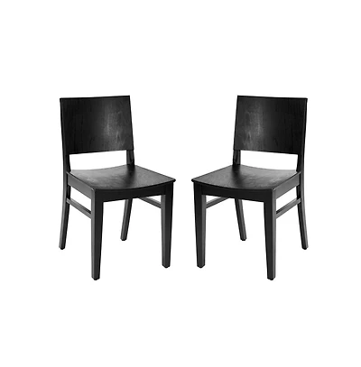 Emma+Oliver Spencer Set Of 2 Dining Chairs With Curved Backrests And Solid Wood Constructions
