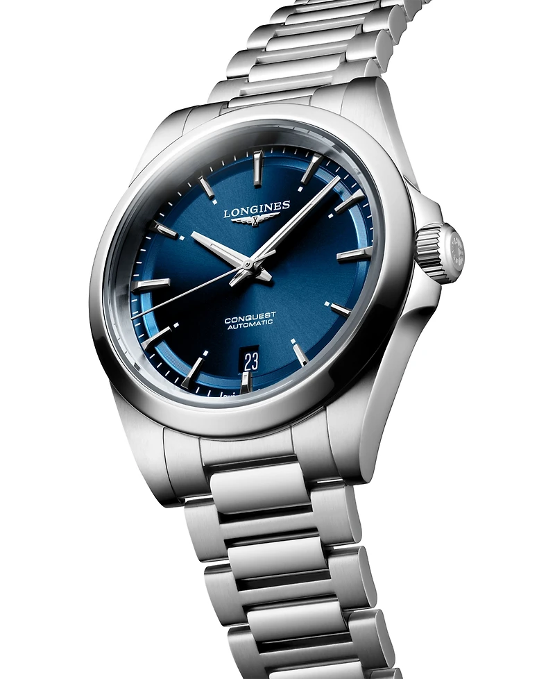 Longines Men's Swiss Automatic Conquest Stainless Steel Bracelet Watch 38mm