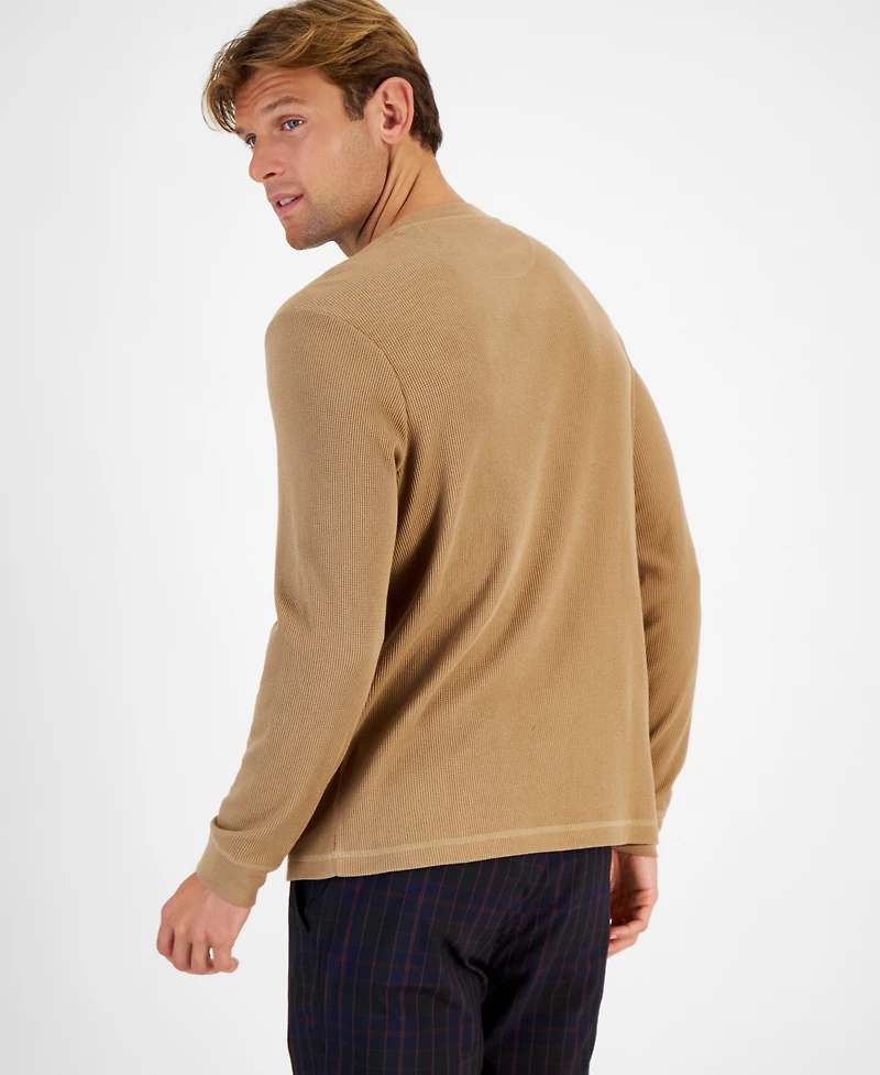 Club Room Men's Thermal Long-Sleeve Henley, Created for Macy's