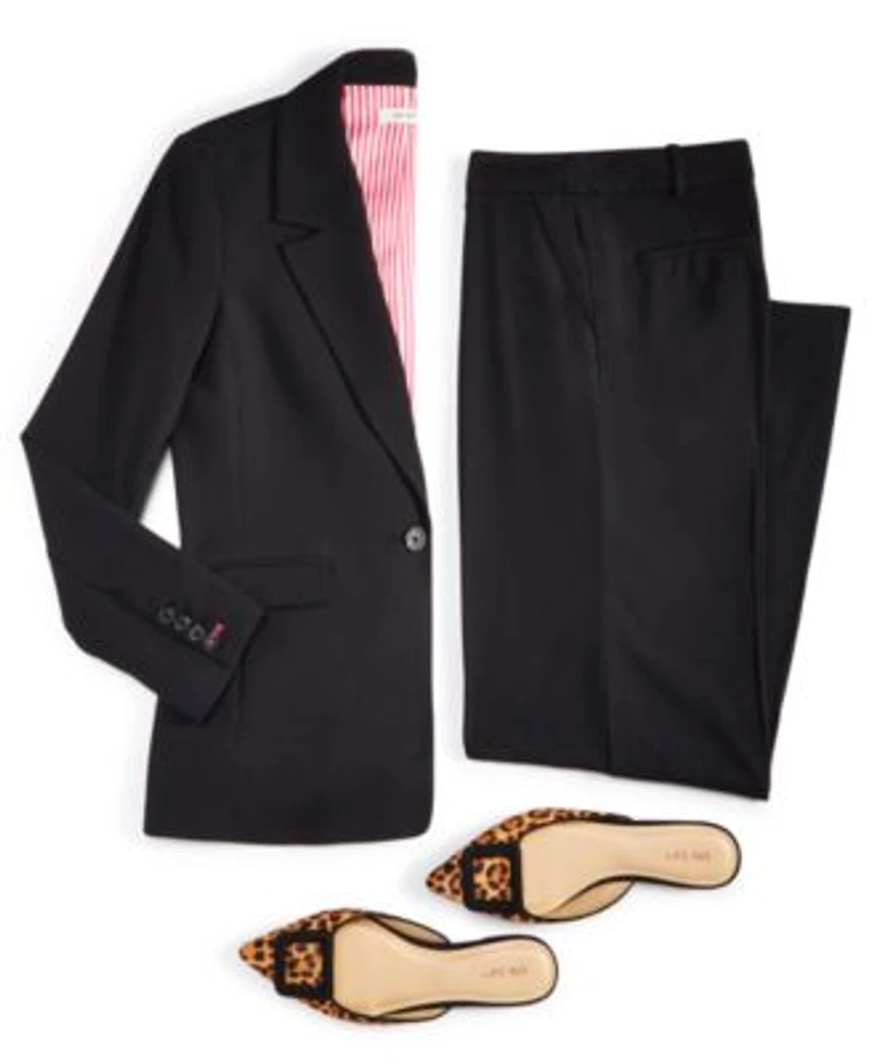 On 34th Womens Boyfriend Blazer Ribbed T Shirt Wide Leg Trousers Created For Macys