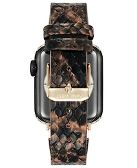 Nine West Women's Brown Snake Skin Pattern Leather Band Designed for 38/40/41mm Apple Watch