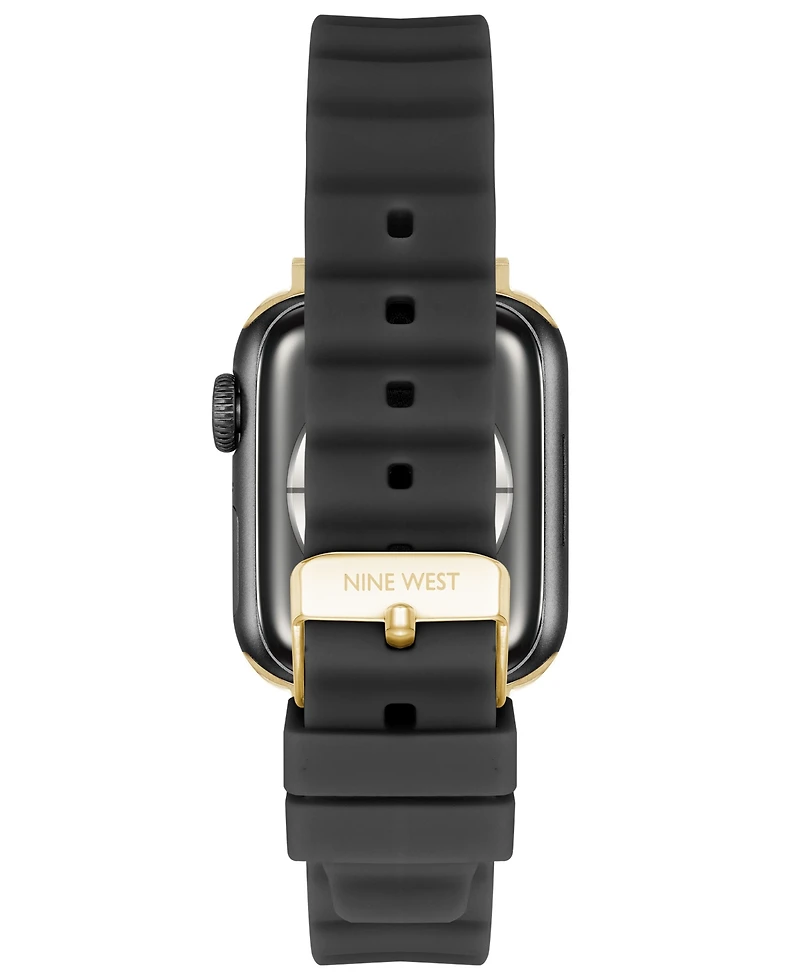 Nine West Women's Black Snakeskin Pattern Leather Band Designed for 38/40/41mm Apple Watch
