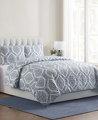 Vcny Home Sea Damask 3-Piece Quilt Set, King
