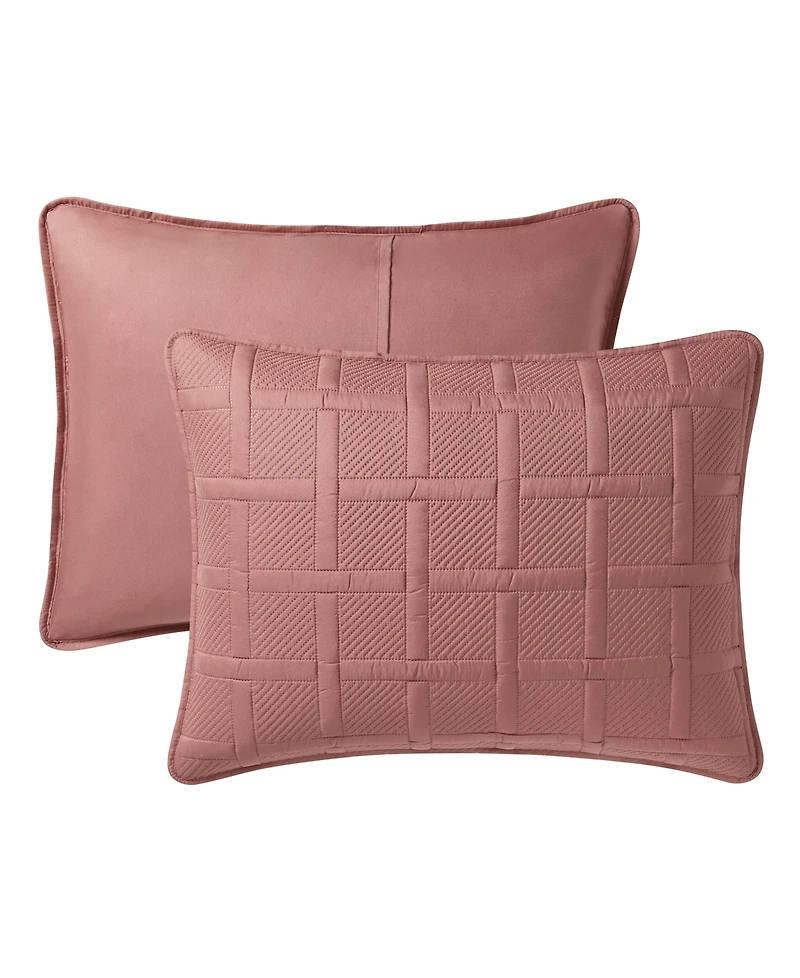 Vcny Home Solid Square 3-Piece Quilt Set, Full/Queen