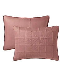 Vcny Home Solid Square 3-Piece Quilt Set, Full/Queen