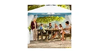 Slickblue 2-Tier 10' x 10' Patio Gazebo Canopy Tent w/ Side Walls