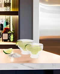 Oggi Set of 2, 10oz Margarita Double Wall Insulated Glasses