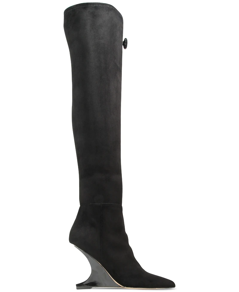 Aaj By Aminah Women's Indigo Over-The-Knee Dress Boots