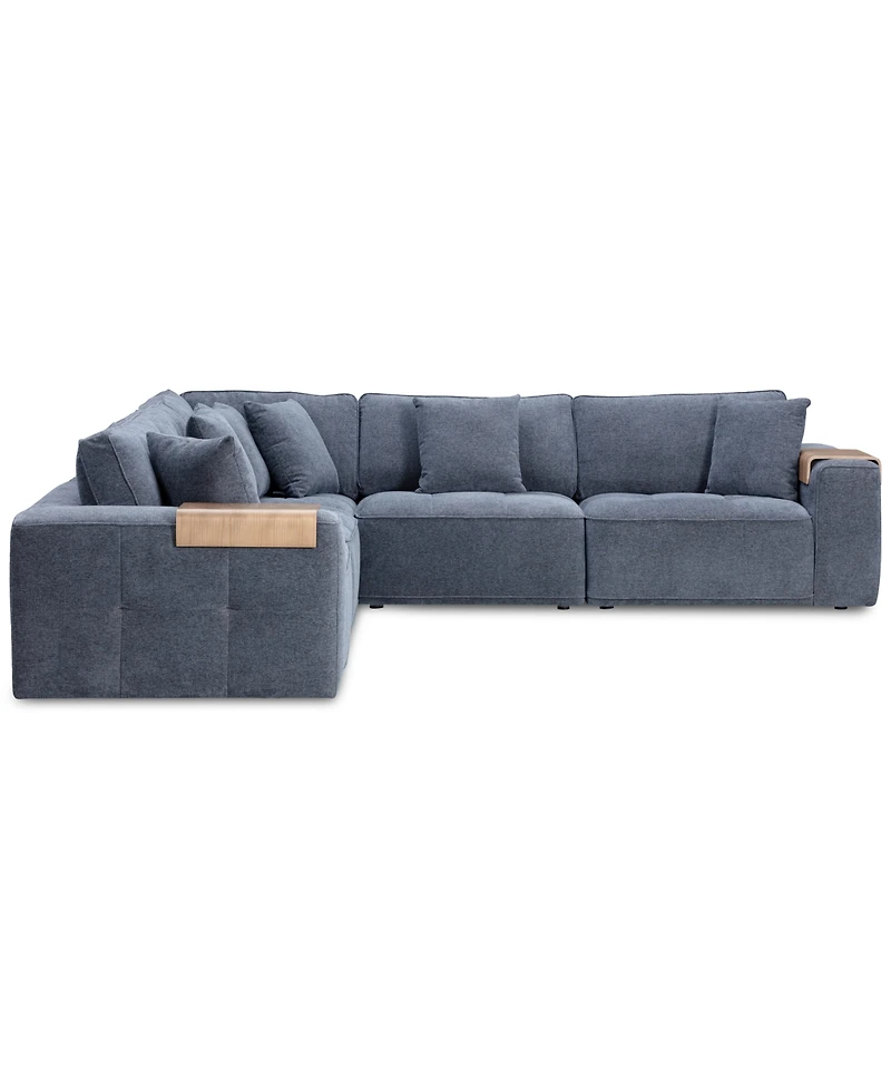 Nycolle 5-Pc. Modular Fabric L-Shape Sectional, Created for Macy's