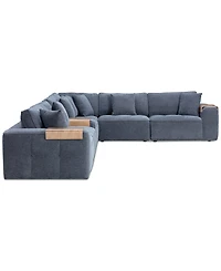 Nycolle -Pc. Modular Fabric L-Shape Sectional with 1 Console