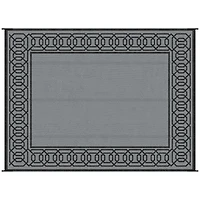 Outsunny Reversible Outdoor Rug with Carry Bag, 9' x 12', Black & Gray