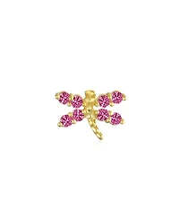 Bling Jewelry Tiny 14K Gold Cubic Zirconia Pink Fuchsia Red Helix Cartilage Ear Lobe Piercing Daith Dragonfly Firefly Butterfly 1 Piece Stud Earring S