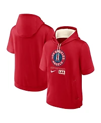 Nike Men's Red Los Angeles Angels City Connect Color Block Short Sleeve Pullover Hoodie
