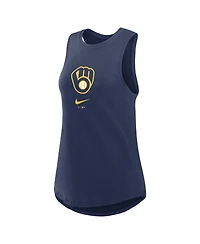 Nike Women's Navy Milwaukee Brewers Legacy Icon High Neck Fashion Tank Top