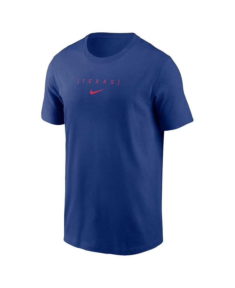 Nike Men's Royal Texas Rangers Large Logo Back Stack T-Shirt