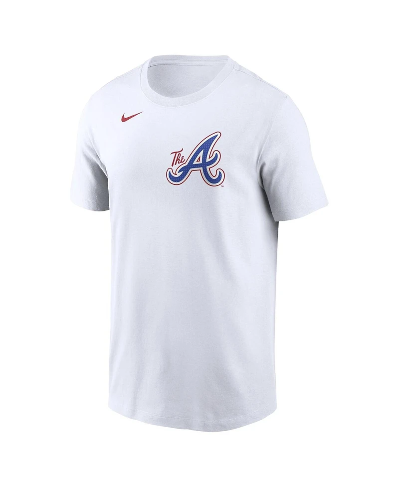 Nike Men's Matt Olson White Atlanta Braves City Connect Fuse Name Number T-Shirt