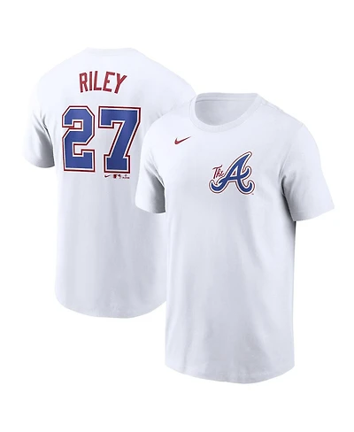 Nike Men's Austin Riley White Atlanta Braves City Connect Fuse Name Number T-Shirt