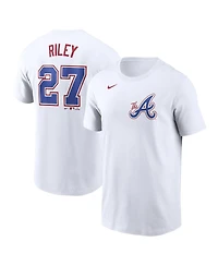 Nike Men's Austin Riley White Atlanta Braves City Connect Fuse Name Number T-Shirt