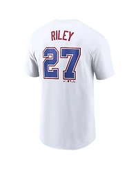 Nike Men's Austin Riley White Atlanta Braves City Connect Fuse Name Number T-Shirt