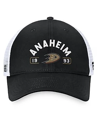Fanatics Men's Black/White Anaheim Ducks Free Kick Trucker Adjustable Hat
