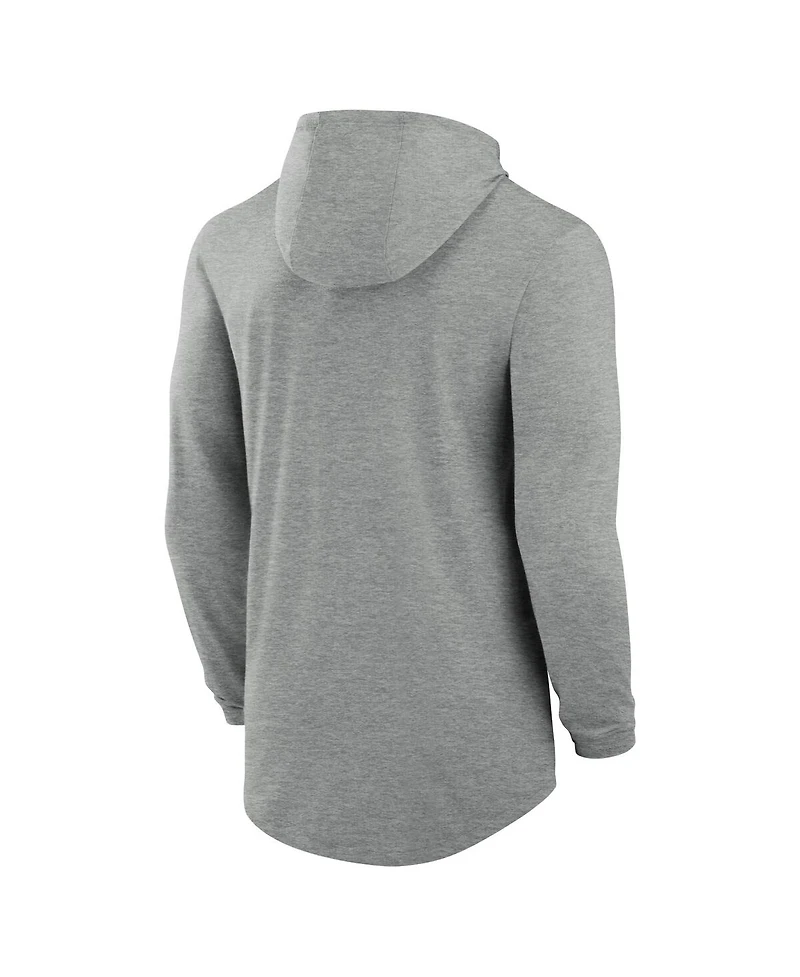 Nike Men's Heather Gray Duke Blue Devils Blitz Hoodie Long Sleeve T-Shirt