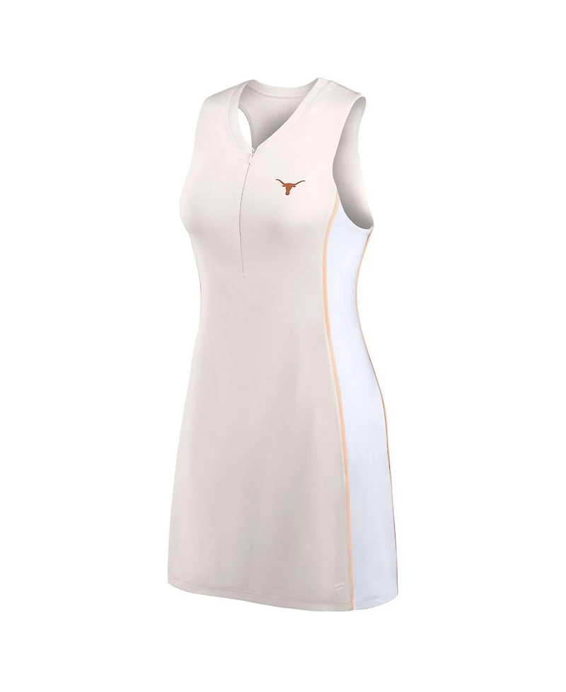 Fanatics Women's White Texas Longhorns Studio Boost Athletic Half-Zip Dress