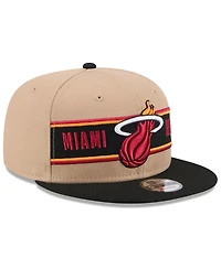 New Era Men's Tan/Black Miami Heat 2024 Nba Draft 9FIFTY Snapback Hat