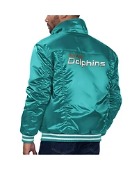 Levi's x Starter Men's Aqua Miami Dolphins Silver Tab Trucker Full-Snap Jacket