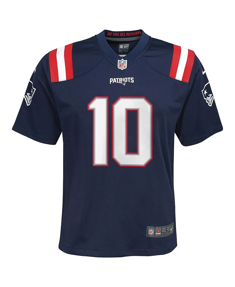 Big Boys and Girls Nike Drake Maye Navy New England Patriots Player Game Jersey