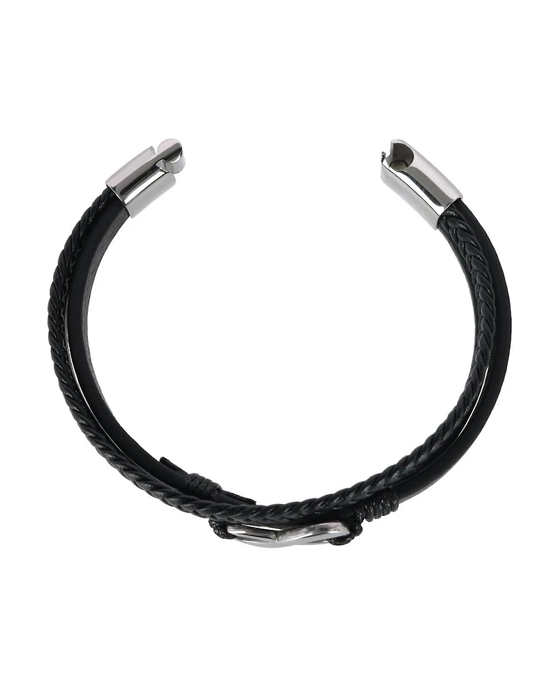 Trafalgar Loose Fit Infinity 3 Band Secure Clasp Leather Bracelet