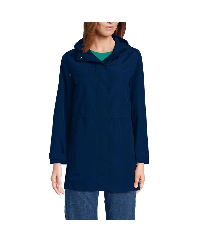 Lands' End Women's Tall Squall Hooded Waterproof Raincoat