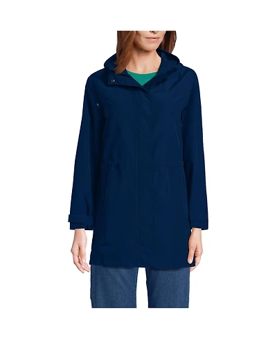 Lands' End Women's Tall Squall Hooded Waterproof Raincoat