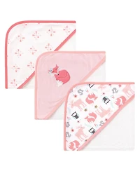 Hudson Baby Girls Cotton Rich Hooded Towels