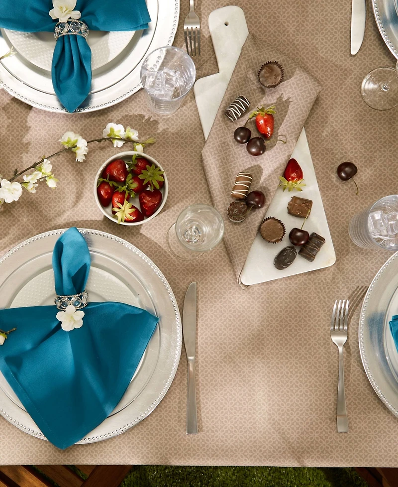 Design Imports Tonal Lattice Print Outdoor Tablecloth, 60x84 Inches