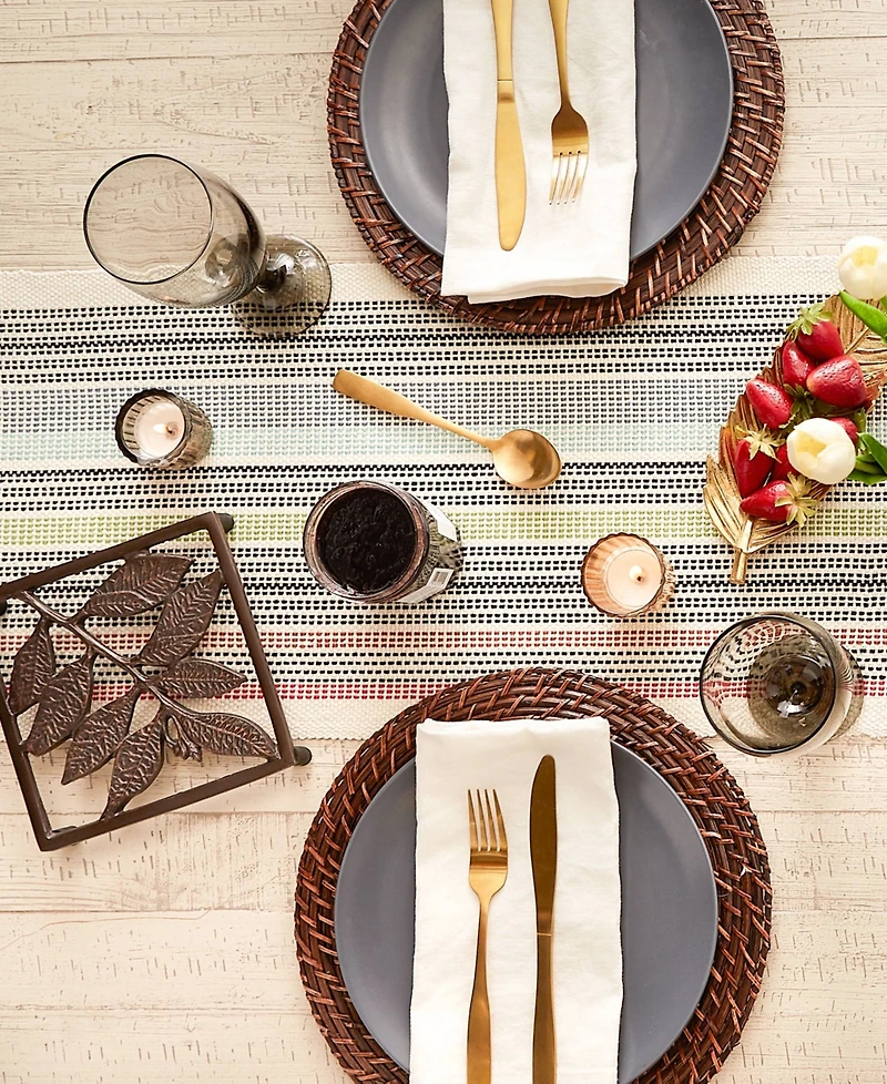 Design Imports Variegated Fringe Table Runner, 13x72 Inches