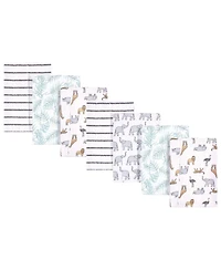 Hudson Baby Unisex Baby Cotton Flannel Burp Cloths, Modern Neutral Safari, One Size