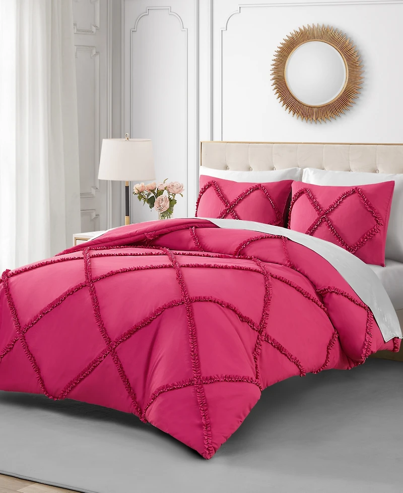 Juicy Couture Diamond Ruffle Piece Reversible Comforter Set