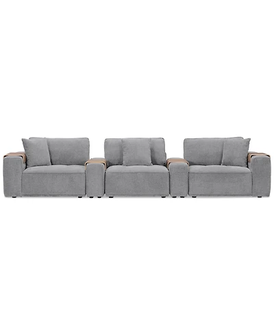 Nycolle 5-Pc. Modular Fabric Sectional with 2 Consoles, Created for Macy's