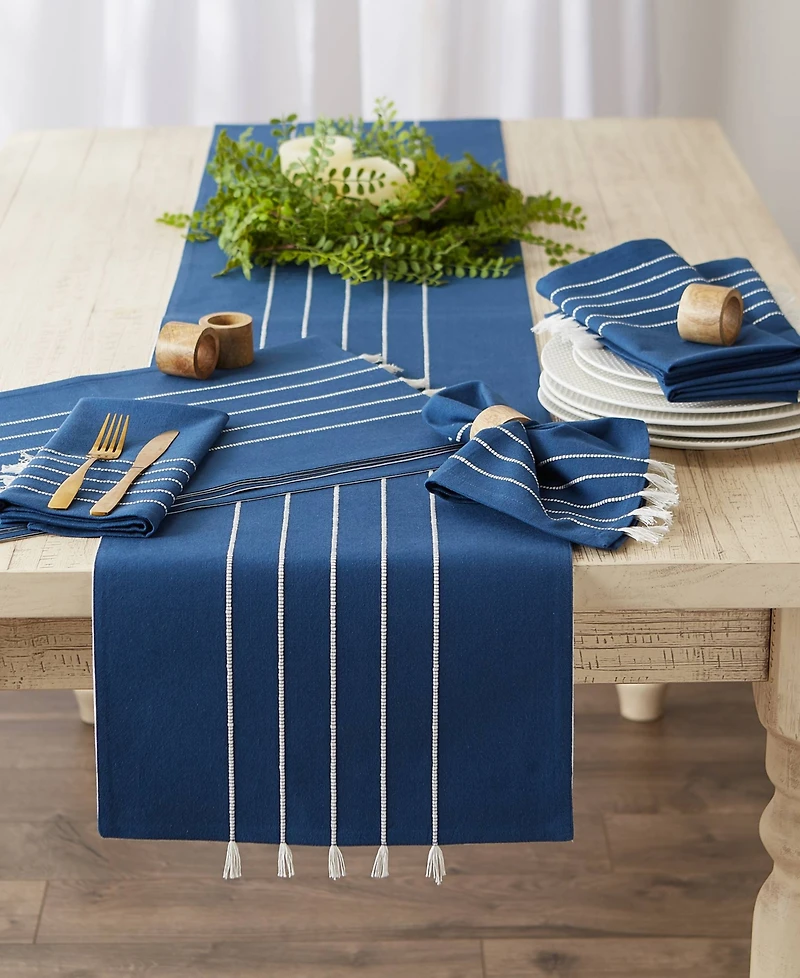 Design Imports Stripe Tassel Placemat Set of 4