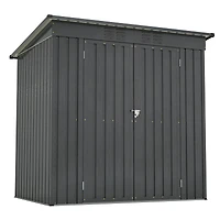 Sturdy and Tall 72" x 48" x 68" Black Shed with Double Hinged Door