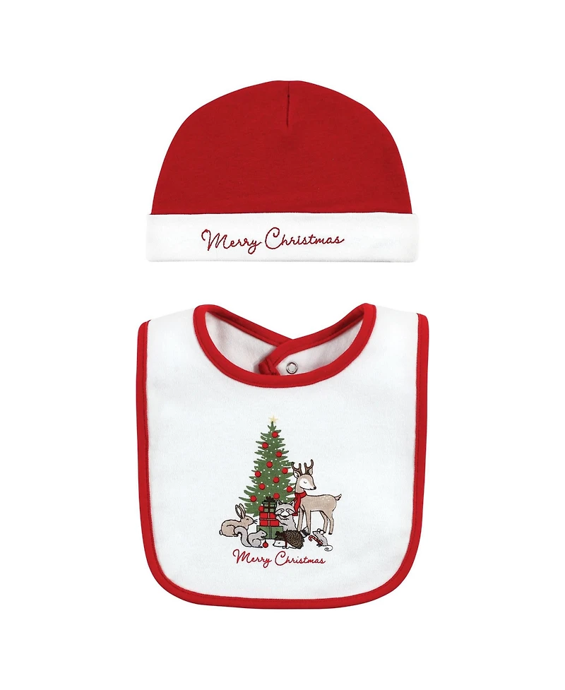 Hudson Baby Boys Unisex Cotton Bib and Headband or Caps Set