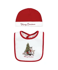 Hudson Baby Boys Unisex Cotton Bib and Headband or Caps Set