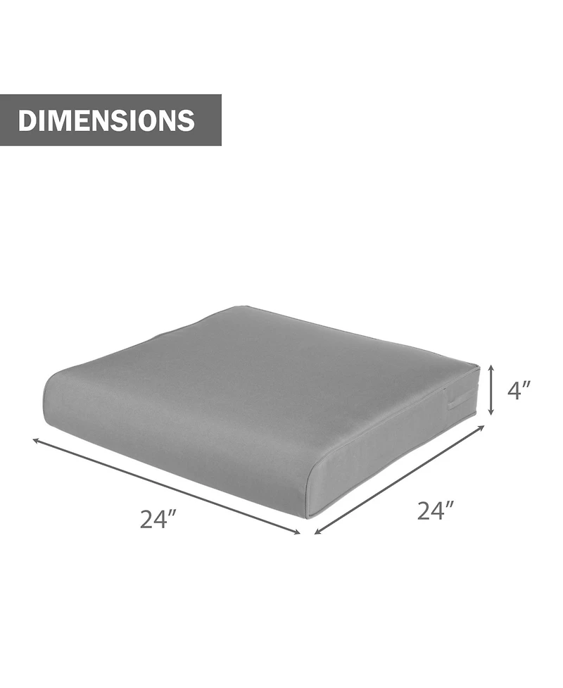 Aoodor Outdoor Chair Cushion W24''xD24'' Soft, Fade-resistant Polyester, Removable Cover with Hidden Zipper, Adaptable Secure Ties