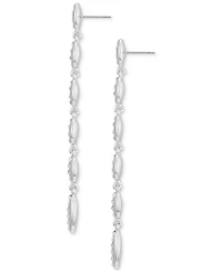Vince Camuto Gold-Tone Pave Oval Linear Drop Earrings