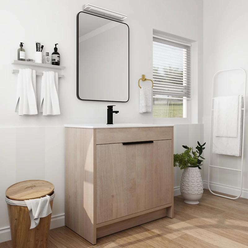 Streamdale 36 Inch Bathroom Vanity Plywood With 2 Drawers