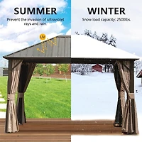 Streamdale 10'X12' Steel Roof Gazebo with Netting, Curtains